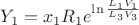 $$Y_1=x_1R_1e^\ln{\frac{L_1V_1}{L_3V_3}}