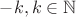 $-k, k \in \mathbb{N}$ $-k, k \in \mathbb{N}$