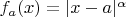 $f_a(x)=|x-a|^\alpha$