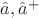 $\hat{a},  \hat{a}^{+}$