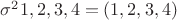 $\sigma^2{1,2,3,4}=(1,2,3,4)$