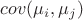 $cov(\mu_{i}, \mu_{j})$
