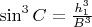 $\sin^3 C =\frac{h_1^3}{B^3}$