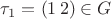 $\tau_1 = (1\,2) \in G$