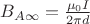 $B_{A\infty}=\frac{\mu_0 I}{2\pi d}$