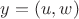 $ y = (u, w) $