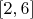 $[2,6]$