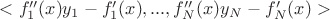 $<f_1''(x)y_1-f_1'(x), ...,f_N''(x)y_N-f_N'(x)>$