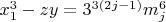 $x_1^3-zy=3^{3(2j-1)}m_j^6$