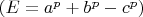 $(E=a^p+b^p-c^p)$