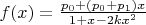$f(x)=\frac{p_0+(p_0+p_1)x}{1+x-2kx^2}$