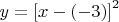 $y=\left[x-(-3)\right]^2$