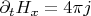 $\partial_t H_x = 4\pi j$