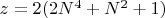 $z = 2(2N^4+N^2+1)$