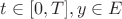 $t\in[0,T],y\in E$