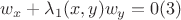 $w_x+\lambda_1(x,y)w_y=0 (3)$
