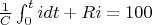 $\frac 1 C\int_{0}^{t} idt+Ri=100$