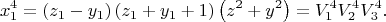 $$x_1^4  = \left( {z_1  - y_1 } \right)\left( {z_1  + y_1  + 1} \right)\left( {z^2  + y^2 } \right) = V_1^4 V_2^4 V_3^4 .$$