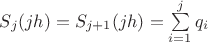 $S_j (jh)=S_{j+1} (jh)=\sum\limits_{i=1}^j q_i $