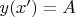$y(x')=A$