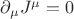 $\partial_\mu J^\mu=0$