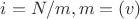 $i=N/m, m=\lcm (v)$