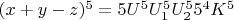$(x+y-z)^5=5 U^5U^5_1U^5_25^4K^5$