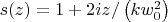 $s(z)=1+2iz/\left(kw_{0}^2\right)$