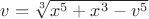 $v=\sqrt [3]{x^5+x^3-v^5}$