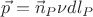 $$\vec p = \vec n_P \nu dl_P $$