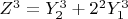 $Z^3=Y_2^3+2^2Y_1^3$