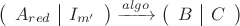 $$\left(\begin{array}{c|c}A_{red}&I_{m'}\end{array}\right)\xrightarrow{algo}\left(\begin{array}{c|c}B&C\end{array}\right)$$