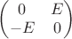 $\left(\begin{matrix}0 & E\\-E& 0\end{matrix}\right)$