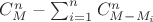 $C_M^n-\sum_{i=1}^nC_{M-M_i}^n$ $C_M^n-\sum_{i=1}^nC_{M-M_i}^n$