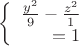 $$\left\{
\begin{array}{rcl}
 \frac{y^2}{9}-\frac{z^2}{1} \\=1\\
\end{array}
\right.$$
