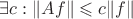 $\exists c: \|Af\| \leqslant c\|f\|$