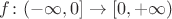 $f\colon(-\infty,0]\to[0,+\infty)$