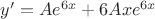 $y'=Ae^{6x}+6Axe^{6x}$