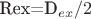 R{ex}=D_{ex}/2
