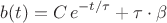$$b(t)=C\,e^{-t/\tau}+\tau\cdot\beta$$