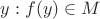 $y:f(y)\in M$