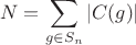 $$N = \sum_{g \in S_n} |C(g)|$$