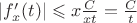 $\lvert f_x'(t) \rvert \leqslant x\frac{C}{xt} = \frac{C}{t}$