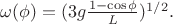 $\omega(\phi)=(3g\frac{1-\cos{\phi}}{L})^{1/2}.