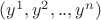 $(y^1, y^2, .., y^n)$