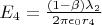 $E_4 = \tfrac{(1-\beta)\lambda _2}{2\pi \epsilon_0 r_4}$