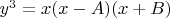 $ y^3 = x(x - A)(x + B) $