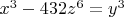 ${{x}^{3}}-432{{z}^{6}}={{y}^{3}}$