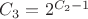 $C_3 = 2^{C_2-1}$
