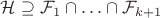 $\mathcal{H} \supseteq \mathcal{F}_1 \cap \ldots \cap \mathcal{F}_{k+1}$